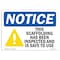 Signmission OSHA , 3.5" Height, Scaffolding Has Been Inspected Safe To Use Sign, 5" X 3.5", Landscape OS-NS-D-35-L-16540 - alternate 1